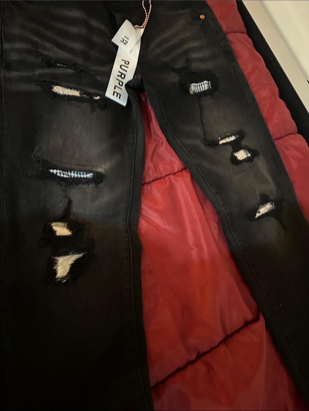 Black Distressed Slim Jeans - Picture 4 of 10